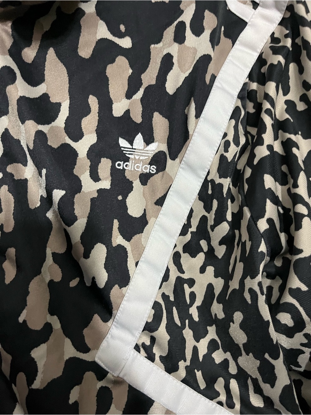 adidas Women’s Black & Cream Camo Bomber Track Jacket - Picture 6 of 9